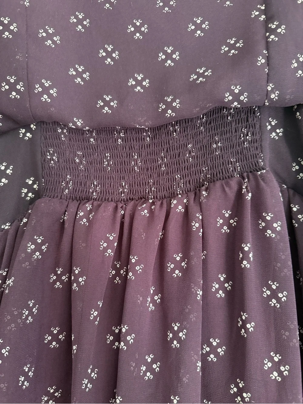 Long Sleeve Plum Floral Print Dress